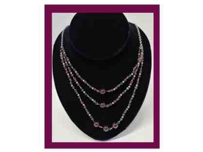 Triple Strand Red Beaded Necklace