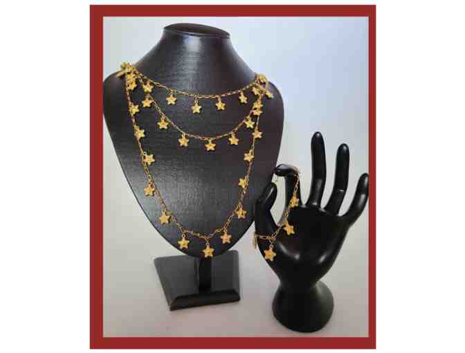 Gold Star Necklace and Bracelet Set