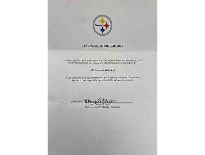 Pittsburg Steelers-CAMERON HAYWARD Autographed Football