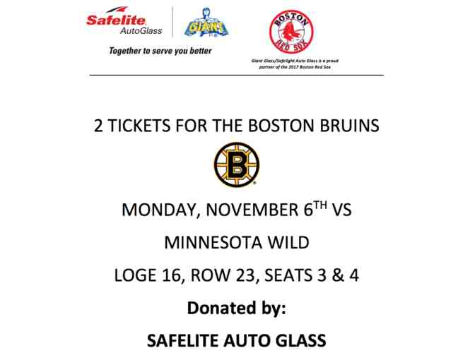 Two Boston Bruins Tickets