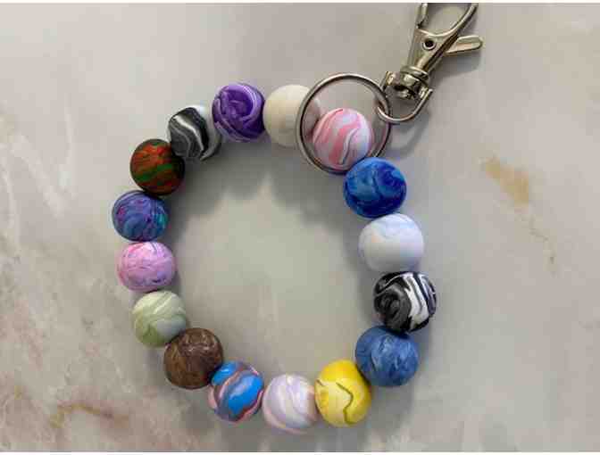 Set of Two Beaded Keychain Wristlets by Rose Petalz Studio