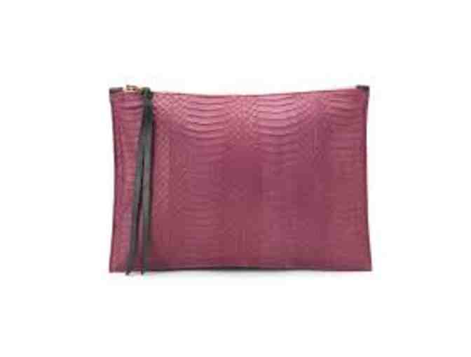 Pink Water Snake Moti Clutch by Isly Handbags