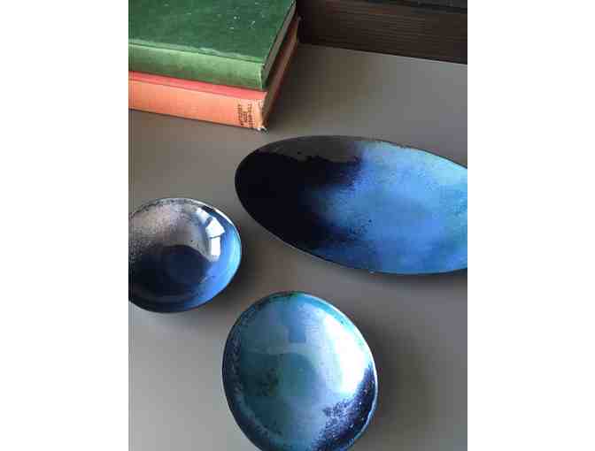 3 Handmade Enamel Nesting Bowls by Alice Roche