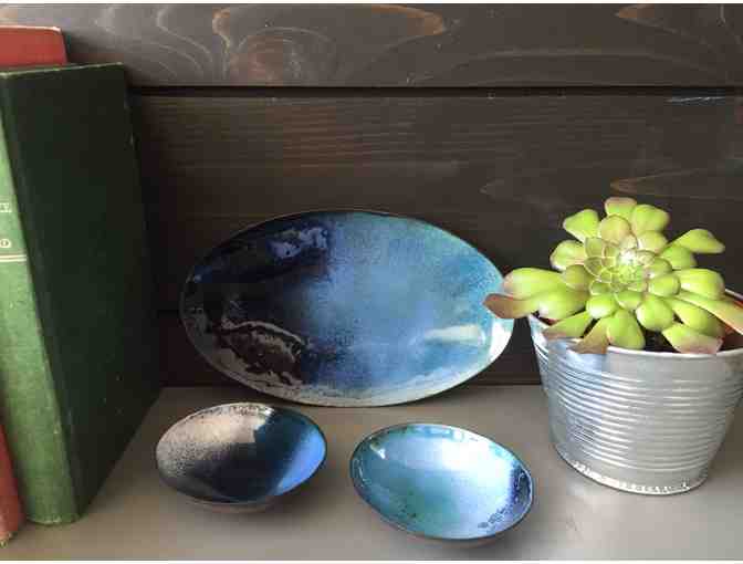 3 Handmade Enamel Nesting Bowls by Alice Roche