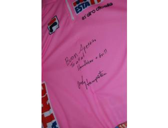 Giro Winner's Jersey signed by Andy Hampsten - Signed/Framed