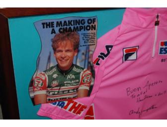 Giro Winner's Jersey signed by Andy Hampsten - Signed/Framed