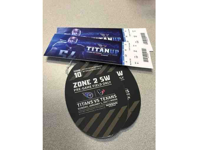 Two Prime Lower Level Houston/Titan Ticket WITH On-Field Passes!!