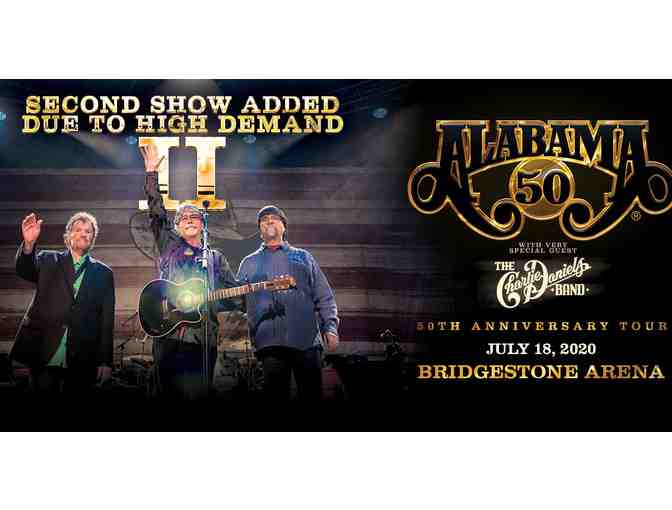 2 Tickets to ALABAMA in concert at Bridgestone Arena! - Photo 1