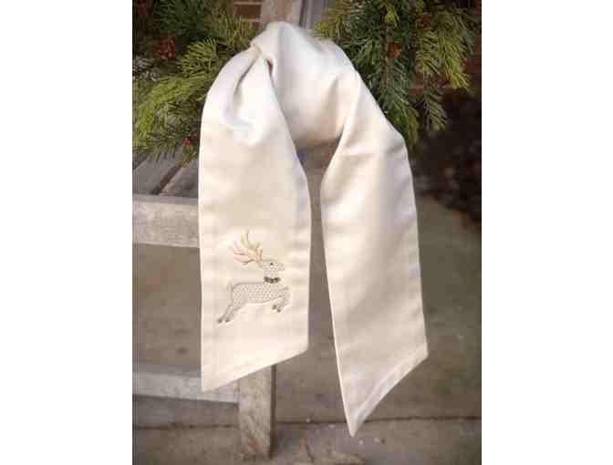 Holiday Wreath with Reindeer Sash