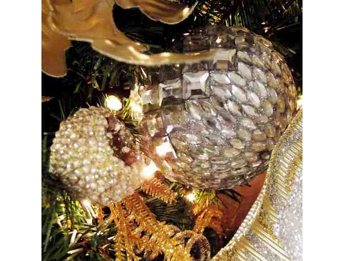 Gorgeous Silver and Gold Christmas Wreath, Lights Included!
