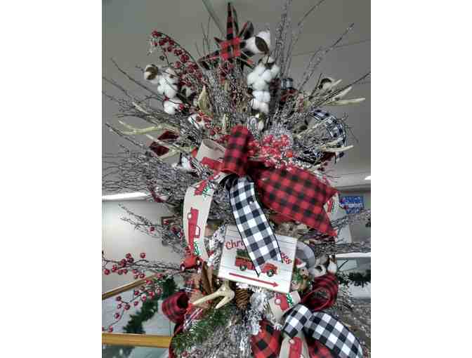 Country Christmas, Plaid and Snow Skinny Christmas Tree