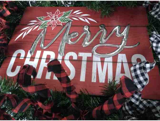 Country Chic Christmas Sign Wreath