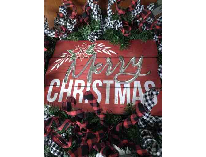 Country Chic Christmas Sign Wreath