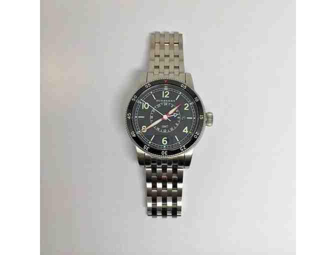 Burberry GMT Mens Stainless Black Dial Watch