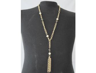 Lia Sophia Chain Necklace with Pearl and Topaz Crystals (National)