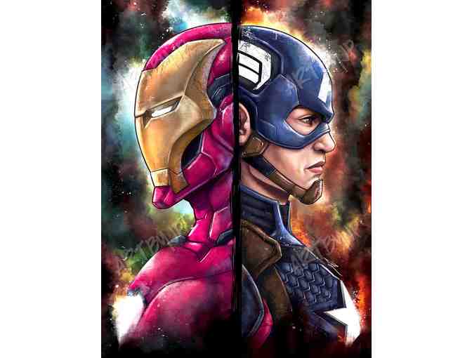 Endgame | Iron Man vs. Captain America Autographed Artwork by Artist JP Perez