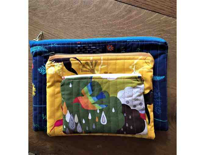 Set of three adorable zippered bags