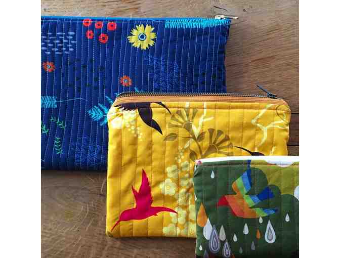 Set of three adorable zippered bags