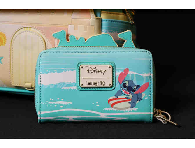 Disney Stitch Loungefly Mini Backpack and Wallet - Photo 1