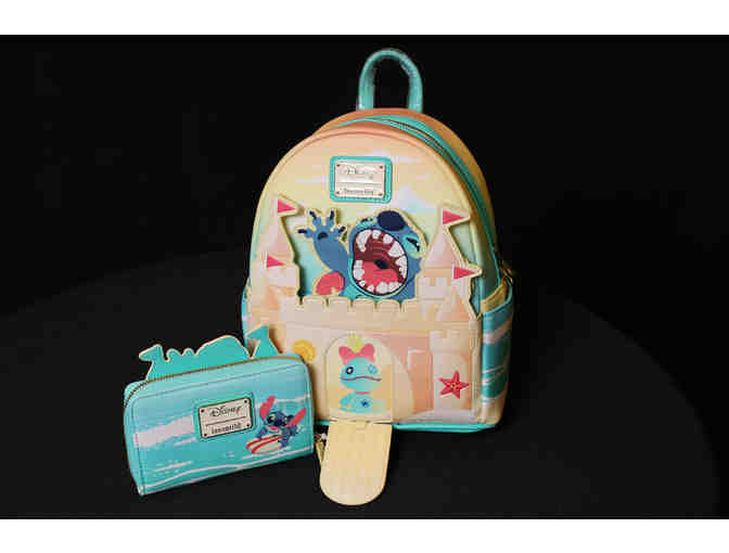 Disney Stitch Loungefly Mini Backpack and Wallet - Photo 2