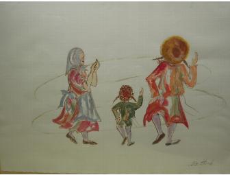 Framed Original Lila Hirsch Brody Drawing