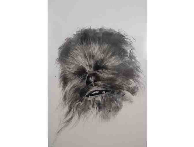Framed Portrait of Chewbacca hand drawn by Ken Shue