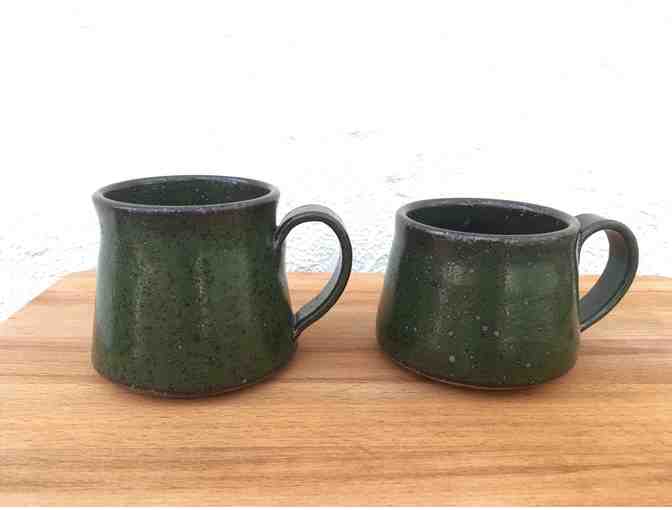 Ceramic Mugs -  Set of 2 Green Mugs