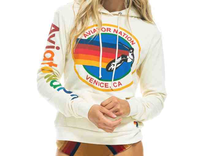 AVIATOR NATION PULLOVER HOODIE - VINTAGE WHITE