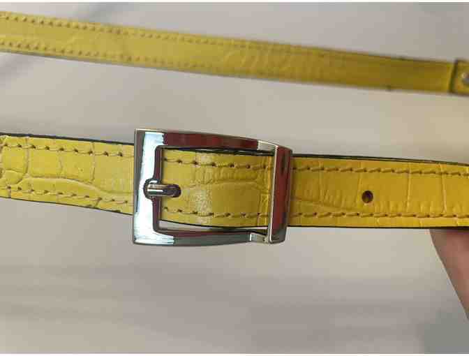 Yellow Persaman purse, Italian Leather