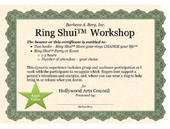 Two Ring Shui Books and A Ring Shui Party for You and Your Friends with Barbara A. Berg