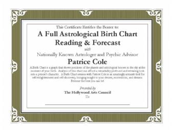 Birth Chart Reading and Forecast by Celebrity Astrologer Patrice Cole