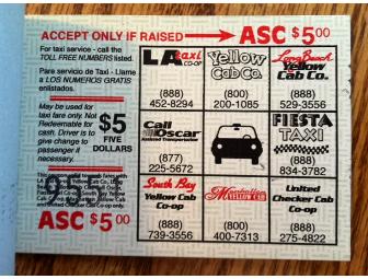 $100 Worth of Taxi Fare to L.A. Yellow Cab Co.