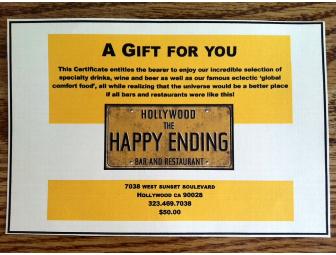 $50 Gift Certificate to The Happy Ending Bar and Restaurant
