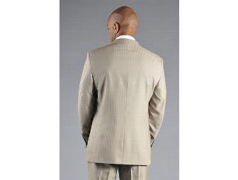 Angelo Rossi by Giorgio Cosani Tone-on-Tone Pinstriped Men's Suit in Sage