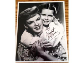 AUTOGRAPHED photo of Margaret O'Brien with Judy Garland, PLUS Vintage Crystal Earrings