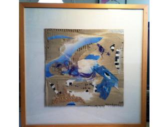 'Blue Dream Birds' by Lark (Larisa Pilinsky), FRAMED Original Artwork