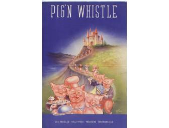 Pig 'n Whistle Memorabilia: Menus, Stock Certificate, Original Plate, and More!