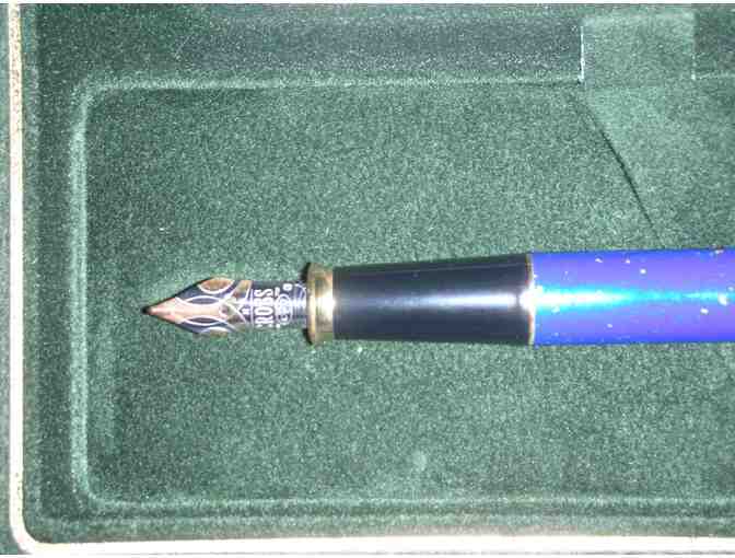RARE Cross Townsend Lapis Lazuli Fountain Pen 18kt Rhodium Plated Pen - Collector's Item!