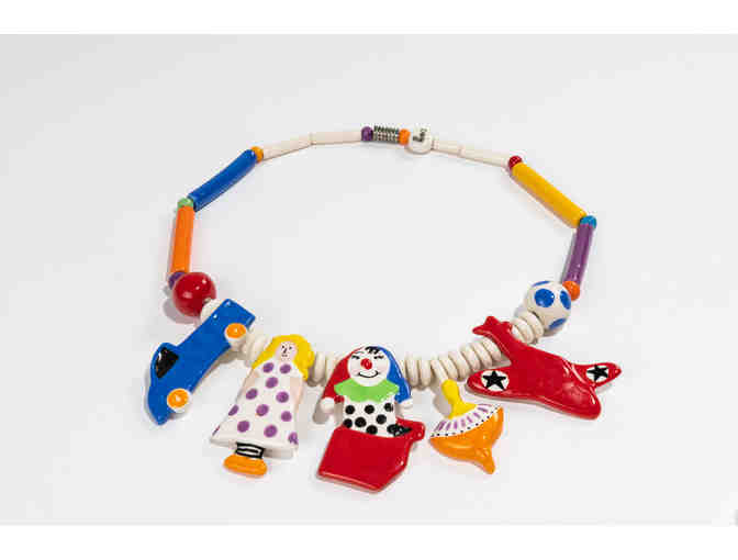 Candace Loheed for Ruby Z. Whimsical Vintage Childrens Toys Ceramic Necklace - Photo 1