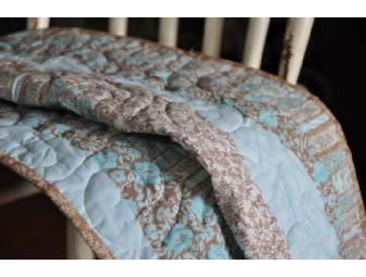 Handmade baby blue quilt