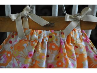 Orange Flowered Toddler Dress
