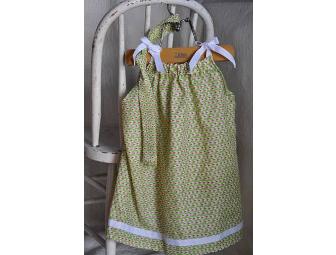 Green Print Toddler Dress