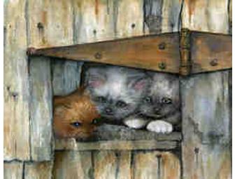 Kittens in Barn Print