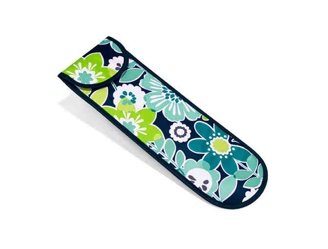 Cosmetic Bag Set & Flat Iron Case in Best Buds Print