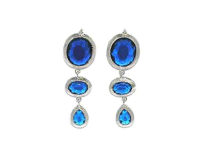 Sterling Silver & Beautiful Blue CZ Earrings