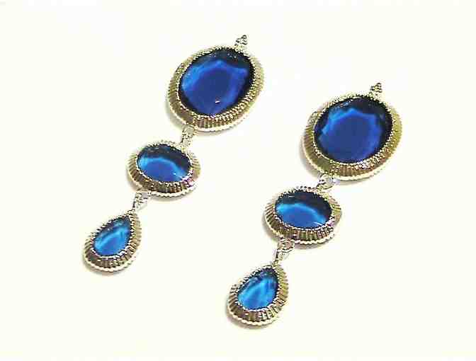 Sterling Silver & Beautiful Blue CZ Earrings