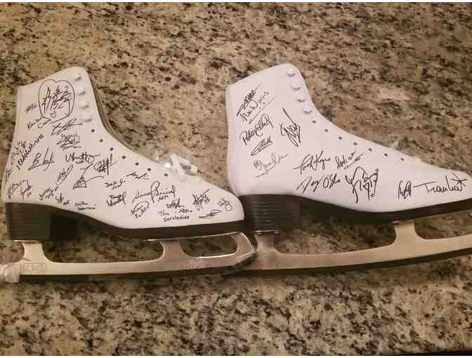 Pair of 2016 World Figure Skating Championship Skates, Autographed by 66 skaters!