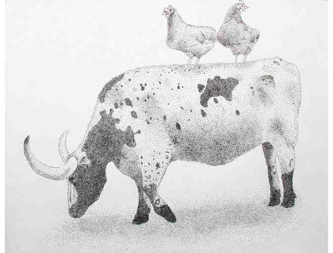 Cow and Chickens, Out of Dots - Photo 1
