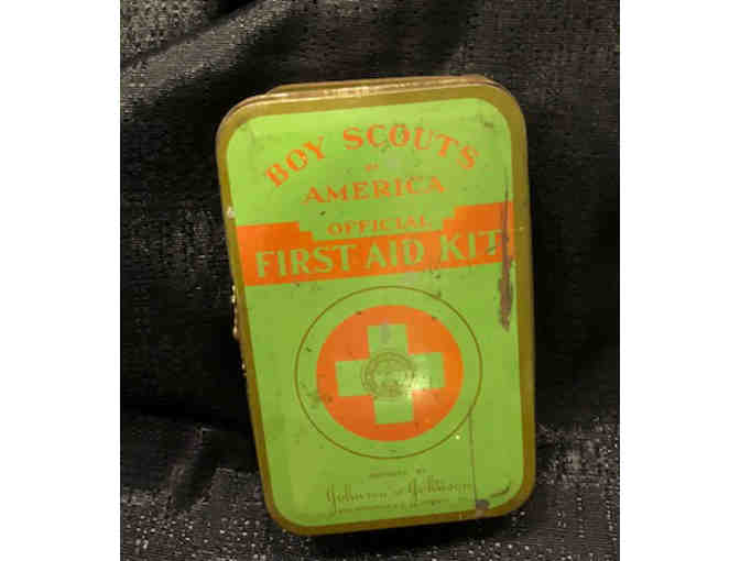 Boy Scout First Aid Kit with 1957 4th Edition Red Cross First Aid Manual