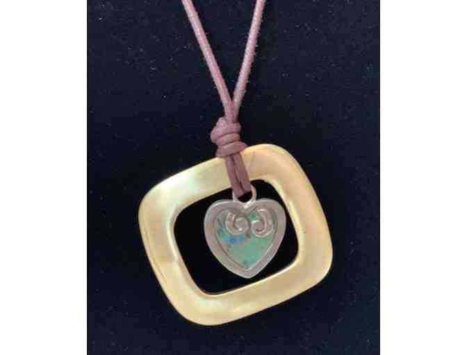 Modern Geo Corded Necklace with Heart by Noelle